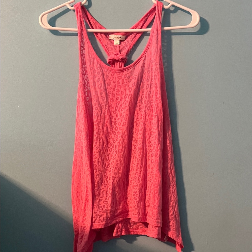 Gilly Hicks Coral Leopard Print Tank Top
